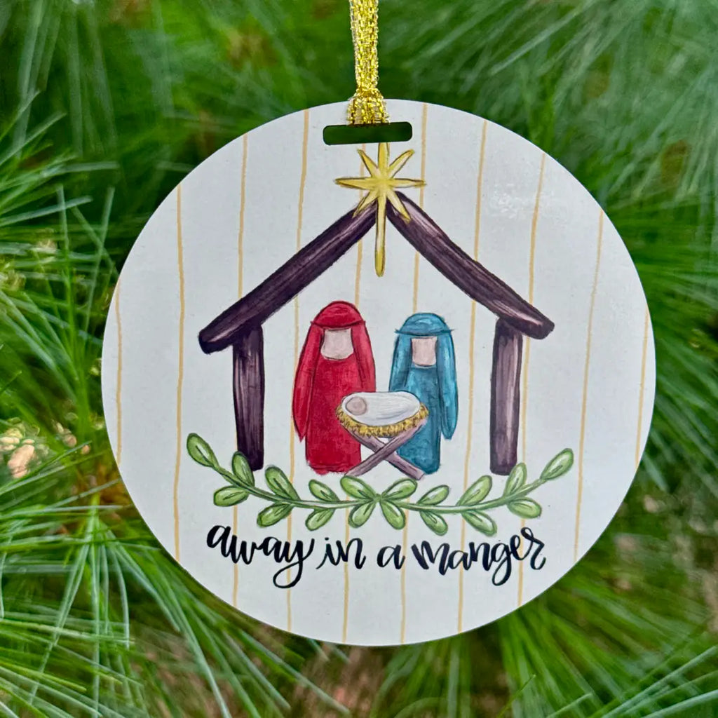 Away In A Manger Christmas Ornament